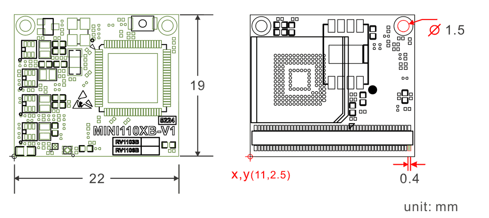 MINI1103B PCB dimension